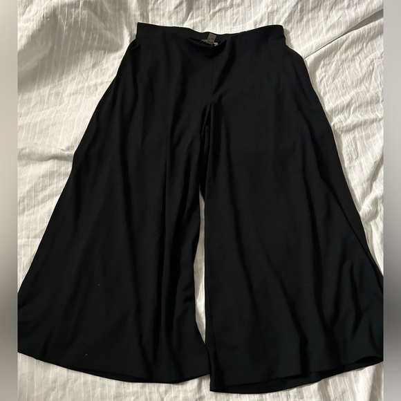 NWT J Jill Pull On Wide Leg Culottes Capri Pant Solid Black Stretch Size XS - Picture 4 of 5
